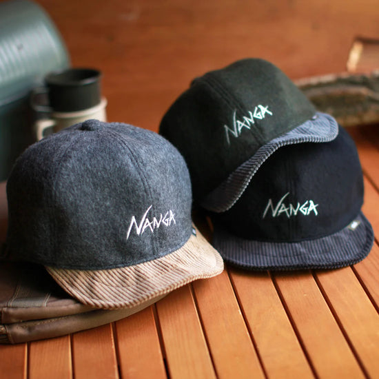 NANGA x Clef 羊毛撞色　吸濕排汗除臭燈芯絨混紡棒球帽　B.CAP  [ 短帽簷 ] 3色 日本製