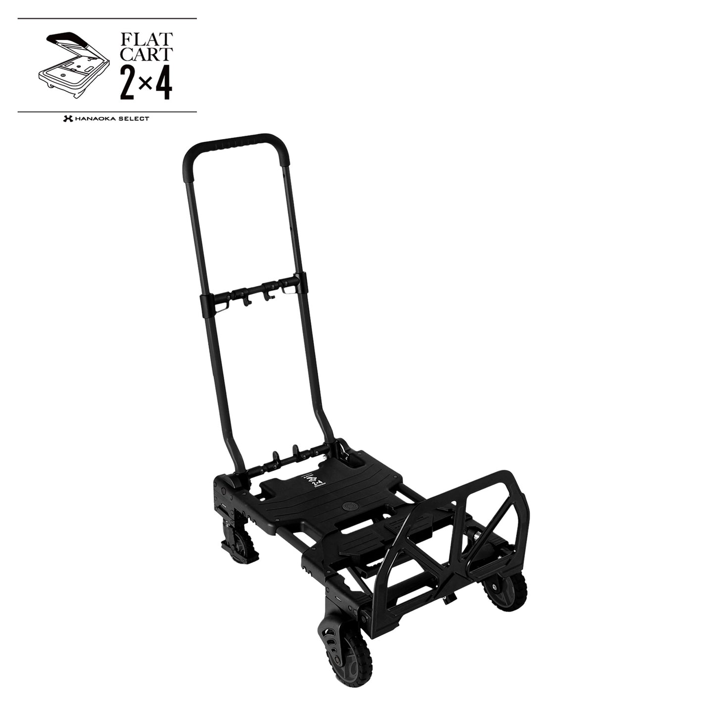 【直飛代買】F-CART 2輪轉換4輪 可收納摺疊露營推車/拉車/平板搬運車  黑色