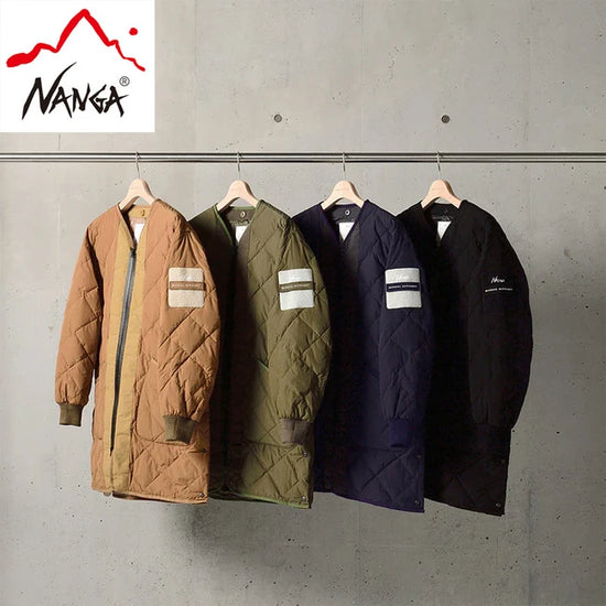 NANGA 聯名  760FP 城市穿搭 / 露營羽絨羊毛V領外套 [ 長版大衣 ] 男 3色 日本製