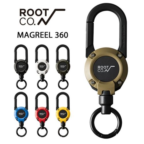 ROOT CO. 鉤環磁吸自動捲線器 360旋轉  6色