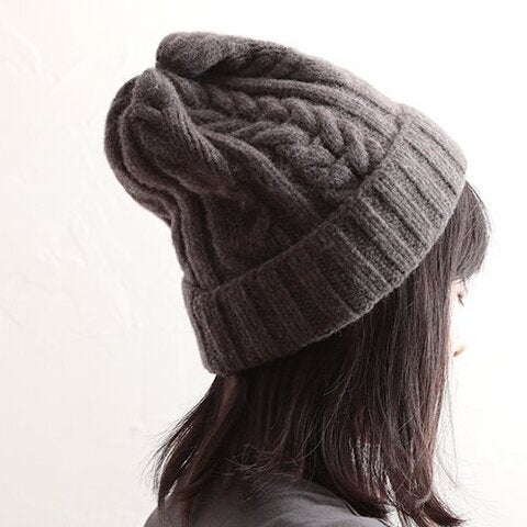 AND WOOL 手工編織機編織羊毛帽  4色 日本製