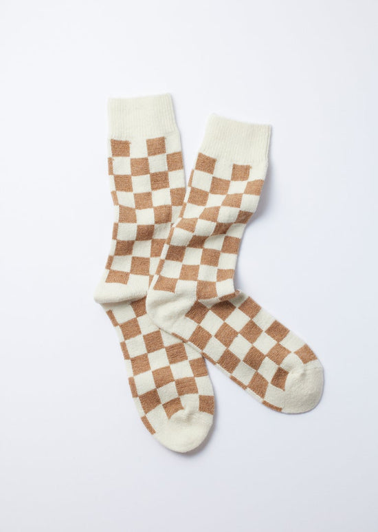 ROTOTO  山登 棋盤格美麗諾羊毛長襪 5色  日本製