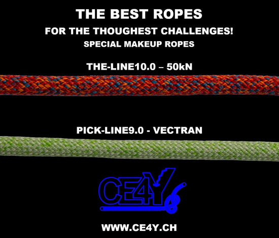 CE4Y Rope PICK-LINE 9mm Dyneema® [ 進階繩索 ] 瑞士製造