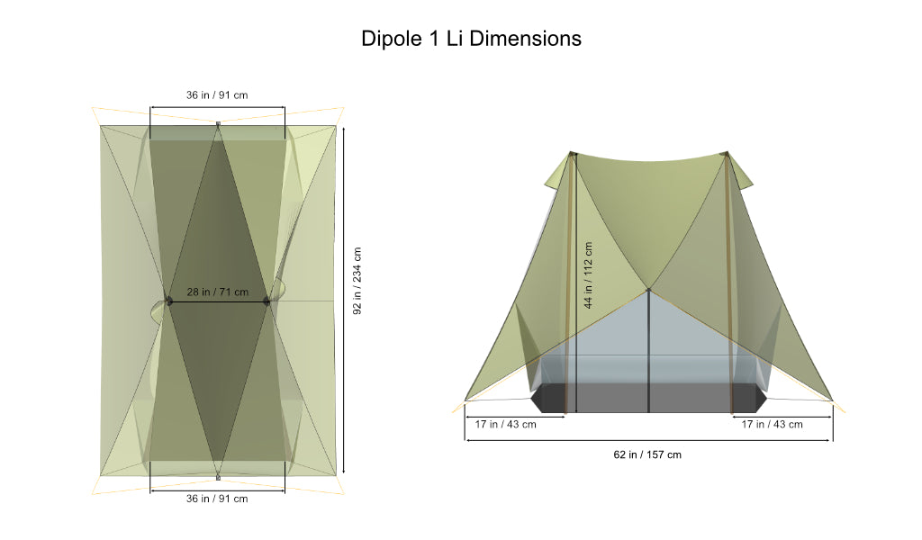 Tarptent 非自立帳 Dipole 1 Li  Dyneema® 1P [ 最寬敞 ]