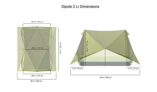 タープテント非自立帳 Dipole 2 Li [ Dyneema® ] 2P