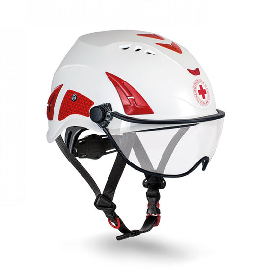 Kask Helmet HP-CRI 紅十字安全頭盔附面罩、頭盔袋 [ EN 14052 嚴苛環境減震增強 ] 3色