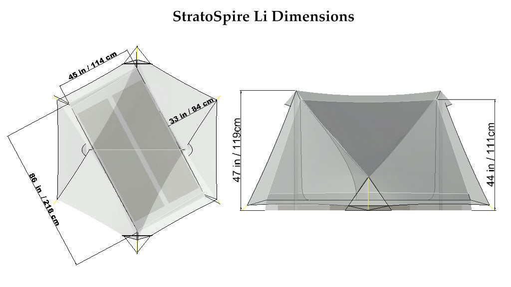 Tarptent StratoSpire Li ( Dyneema ) 2P [ 速架設 ] 四人または狗 + 2 人まで充満可能